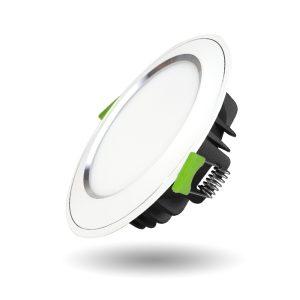 Đèn LED âm trần viền bạc mặt cong KingEco EC-DL-9SS-T118-T-CB 9W