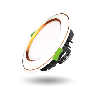 Đèn LED âm trần viền vàng mặt cong KingEco EC-DL-7SS-T118-T-CV 7W