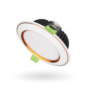 Đèn LED âm trần Diamond viền vàng mặt cong KingLED DDL-10SS-T120-TT-CV 10W