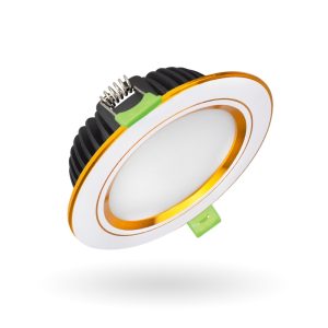 Đèn LED âm trần Diamond viền vàng mặt phẳng KingLED DDL-10SS-T120-T-PV 10W