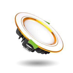 Đèn LED âm trần viền vàng mặt phẳng DOB KingEco EC-DOB-8SS-T118-T-PV 8W