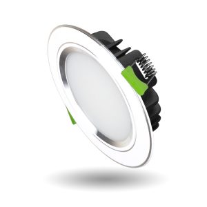 Đèn LED âm trần viền bạc mặt phẳng KingEco EC-DL-9SS-T118-T-PB 9W