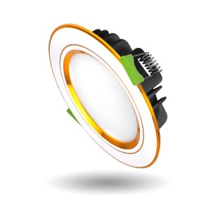 Đèn LED âm trần viền vàng mặt phẳng KingEco EC-DL-9SS-T118-V-PV 9W