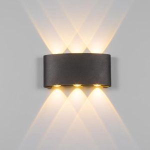 Đèn LED gắn tường ngoài trời KingLED LWA8031-BK 6x2W vỏ đen
