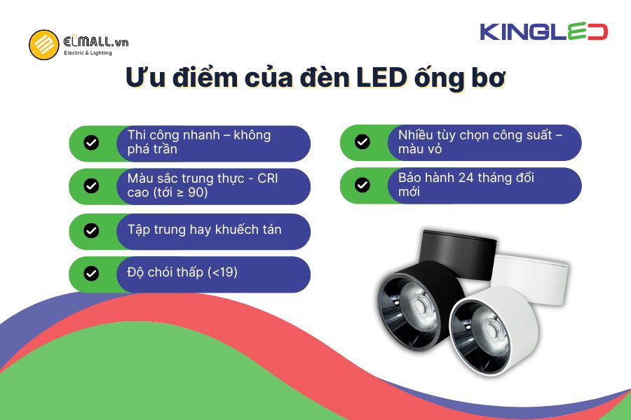 Ưu điểm của đèn LED ống bơ KingLED
