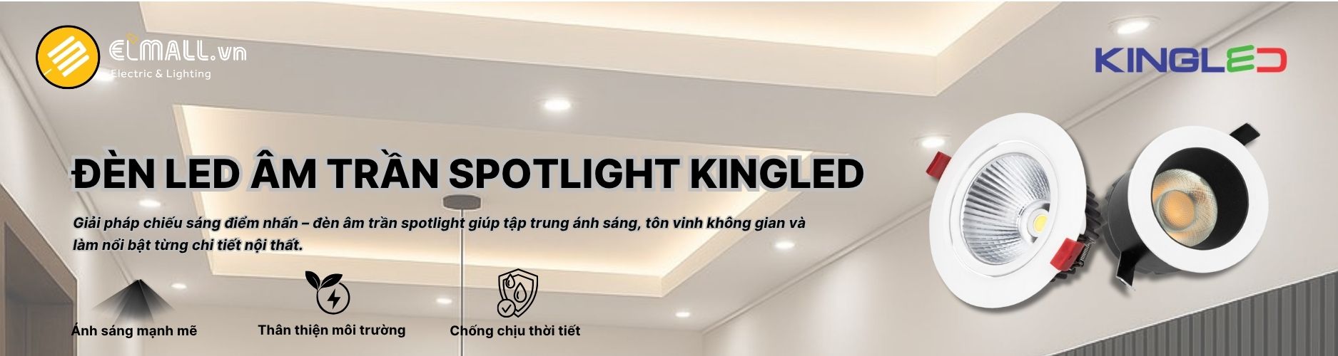 Đèn âm trần spotlight KingLED