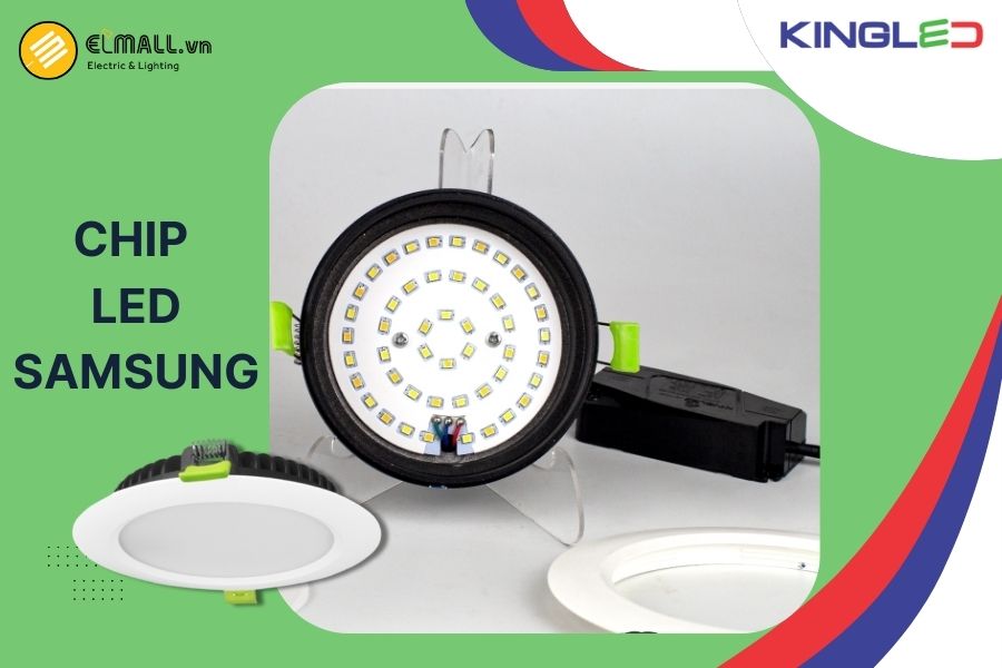 Sử dụng chip LED Samsung SMD 2835, đảm bảo độ sáng và màu sắc ổn định