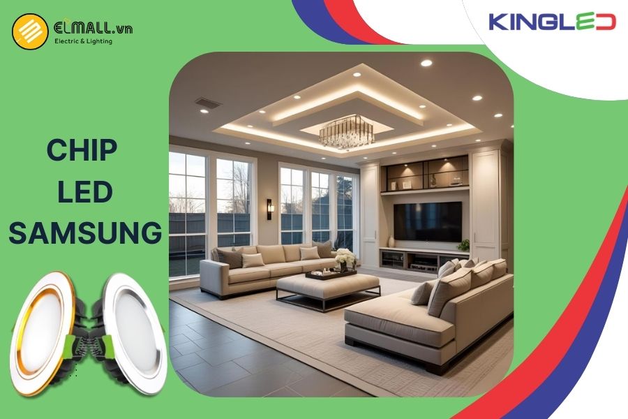 Đèn LED âm trần DOB KingEco sử dụng chip LED Samsung cho ánh sáng ổn định, độ hoàn màu chuẩn