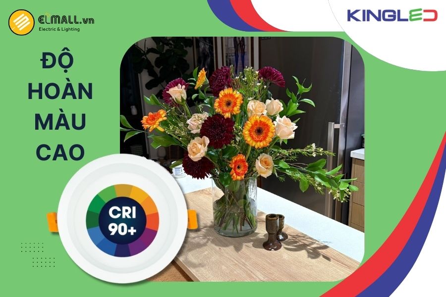 Đèn LED âm trần Diamond mặt sâu KingLED sử dụng chip LED Samsung cho chỉ số hoàn màu cao