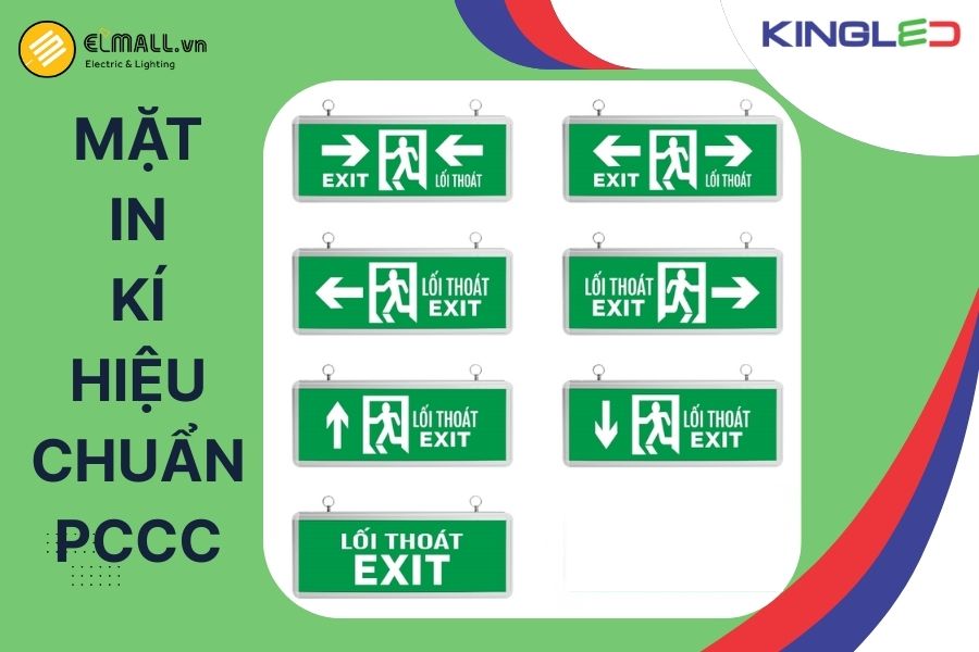 Mặt kính in ký hiệu thoát hiểm chuẩn PCCC