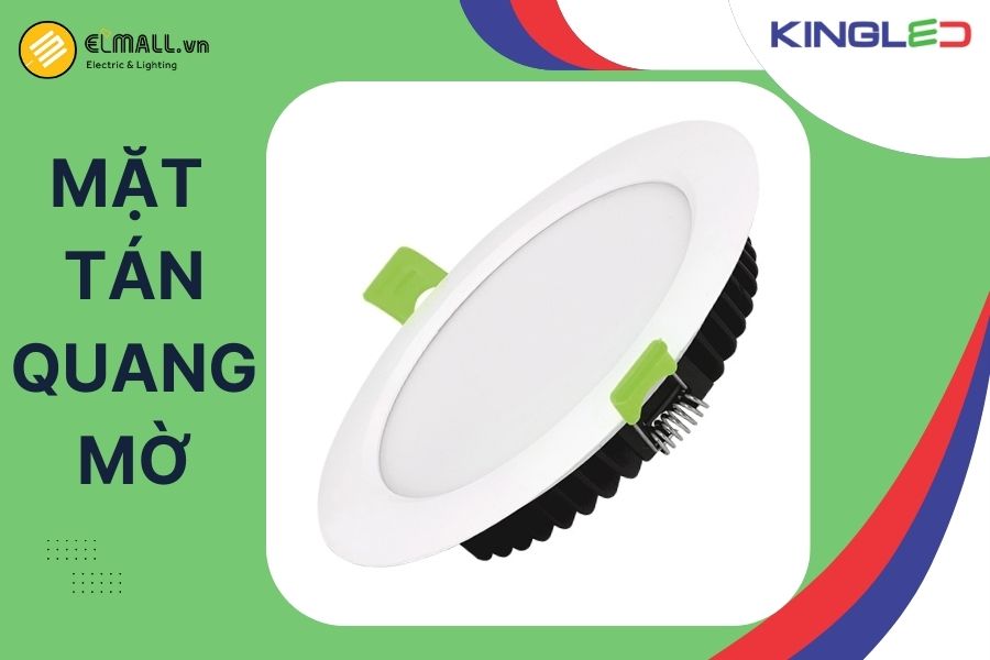 Đèn LED âm trần Ruby KingLED sử dụng mặt tán quang mờ, ánh sáng đồng đều và ổn định 