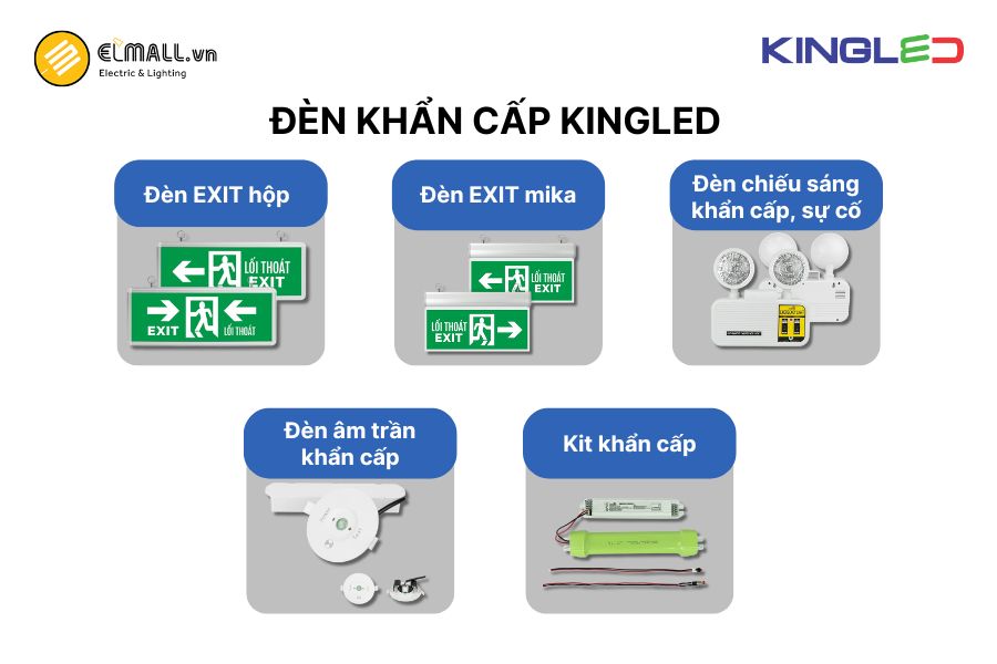 Một số mẫu đèn LED khẩn cấp KingLED 