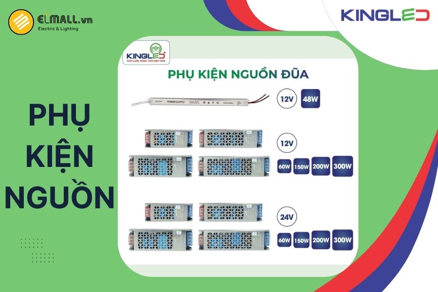 Nguồn và phụ kiện đi kèm tùy cấu hình