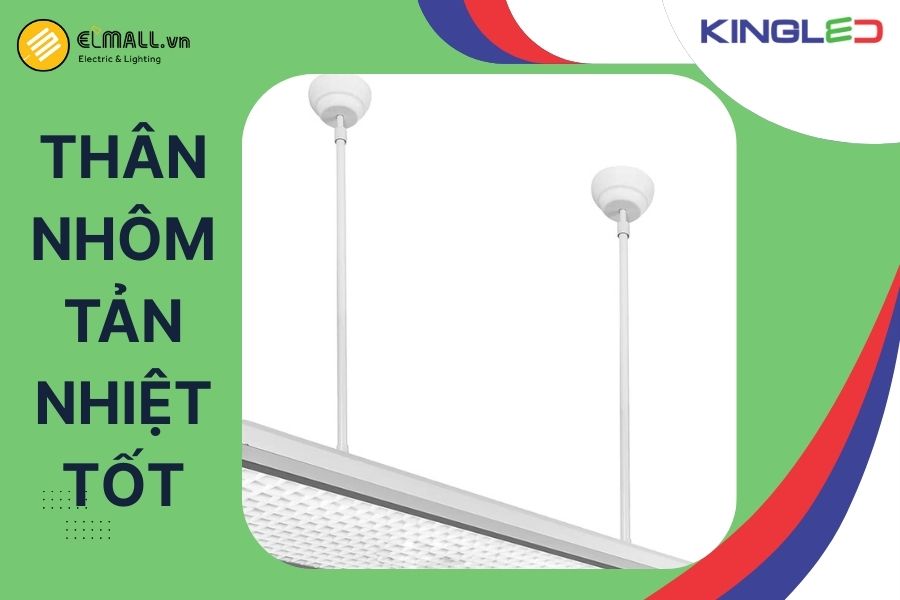 Vỏ đèn được làm từ nhôm cao cấp, giúp thoát nhiệt nhanh