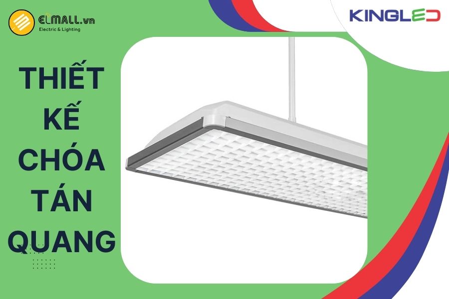 Đèn học đường LED KingLED thiết kế chóa tán quang giúp phân bổ ánh sáng đồng đều 