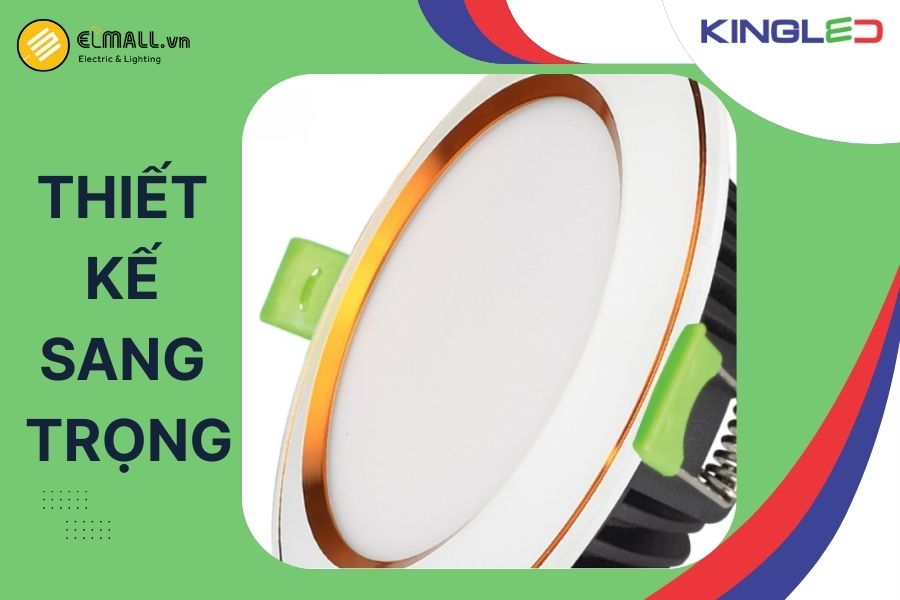 Đèn LED âm trần Diamond KingLED có thiết kế sang trọng, hiện đại