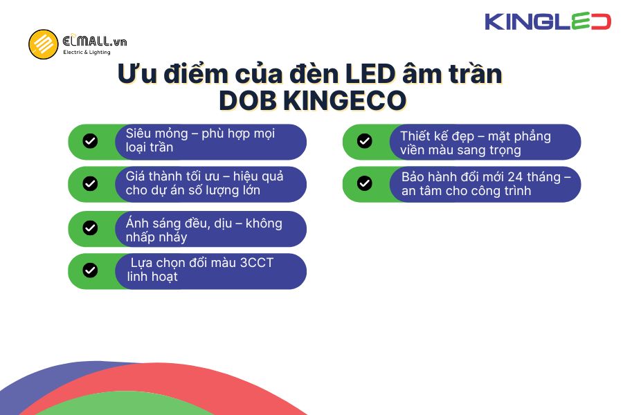 Ưu điểm nổi bật của đèn LED âm trần DOB KingEco