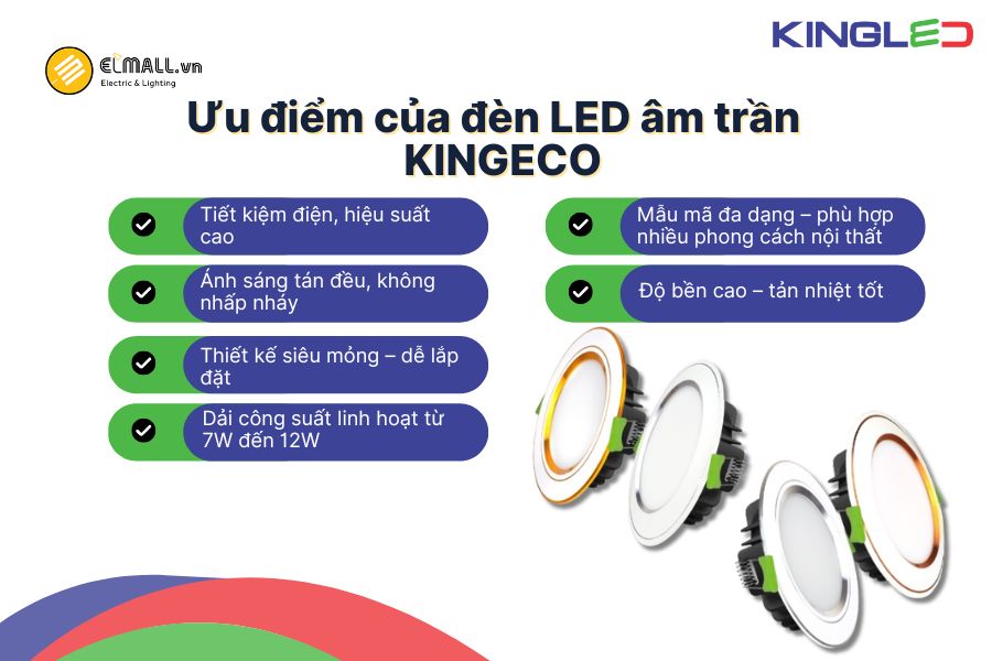 Ưu điểm nổi bật của đèn LED âm trần KingEco