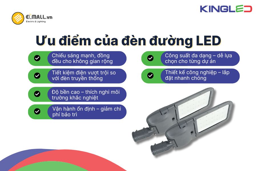 Ưu điểm nổi bật của đèn đường LED KingLED STL-01