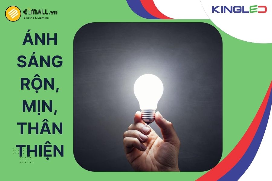 Ánh sáng dễ chịu, phù hợp chiếu sáng sinh hoạt lâu dài, không gây khó chịu cho mắt.