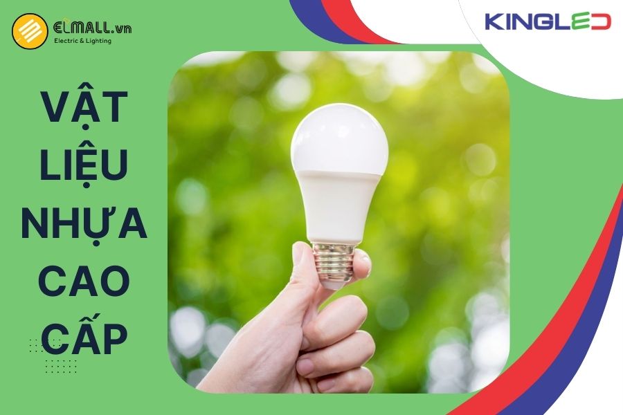 Vật liệu nhựa cao cấp giúp đèn có trọng lượng nhẹ, cách điện tốt và an toàn khi lắp đặt