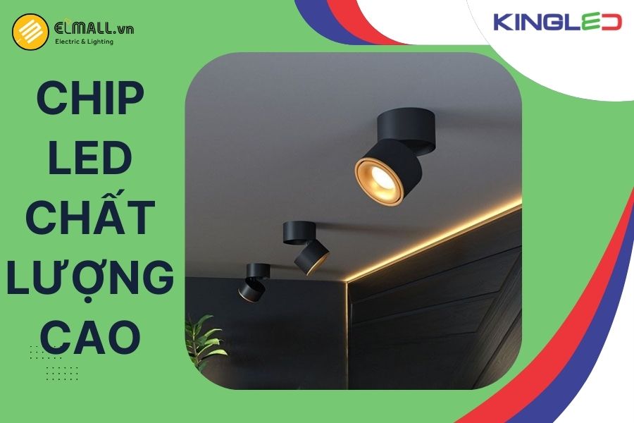 Đèn sử dụng chip LED COB Samsung, cho luồng sáng liền mạch, cường độ cao và khả năng gom sáng tốt.