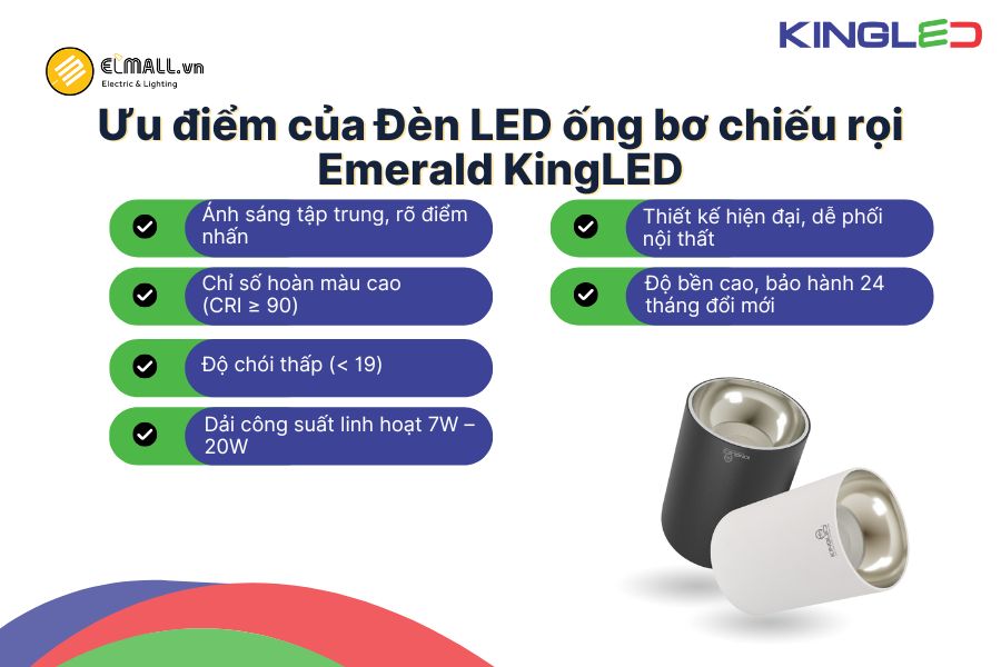 Điểm nổi bật của đèn LED ống bơ Emerald OBR-SS Series