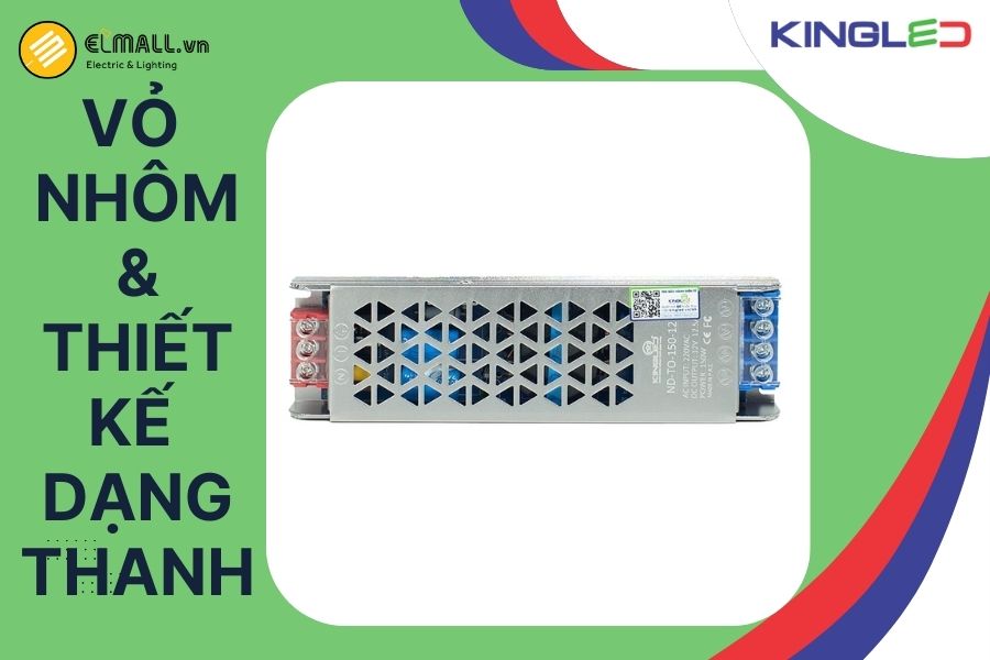 Vỏ nhôm nguyên khối và thiết kế dạng thanh dễ bố trí trong mọi không gian 